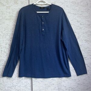 Theory Arlee Strato Blue Henley Shirt Sz XL Casual Athleisure Basic Base Layer